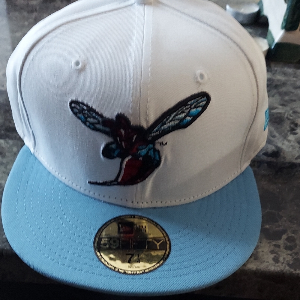 New Era Blue and White Delaware St University Cap